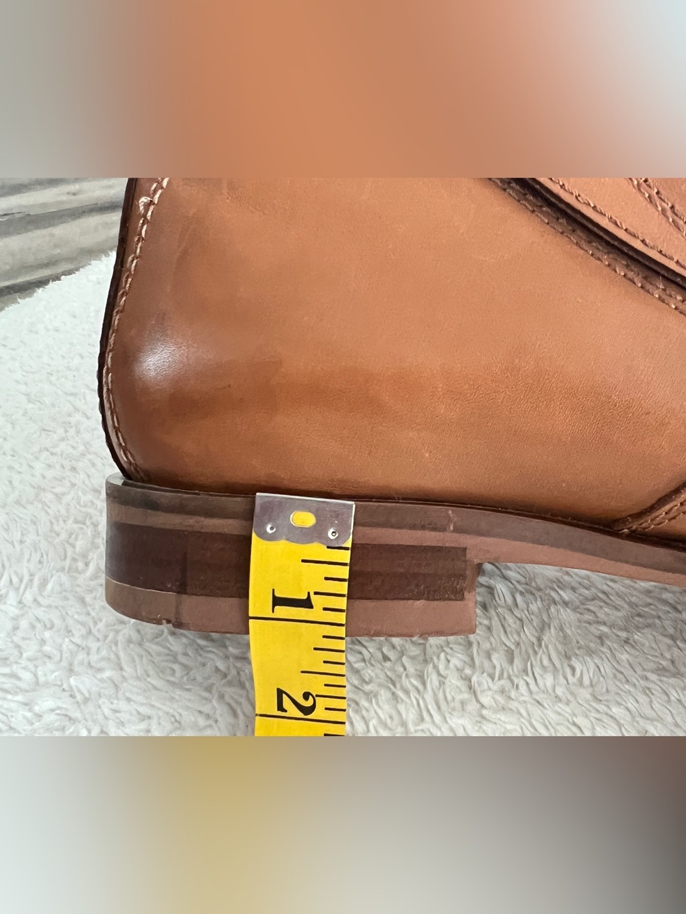 Aldo dress men’s camel-tan color slip-on square toe ankle boots size 10/43 - Picture 6 of 8
